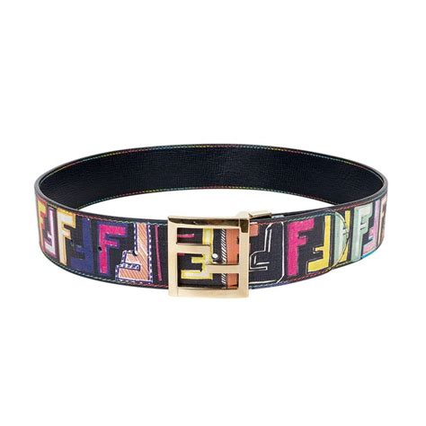 fake multicolor fendi belt|authentic men's fendi belt.